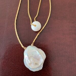 Lucky Brand Gold Necklace with Freshwater Pearls